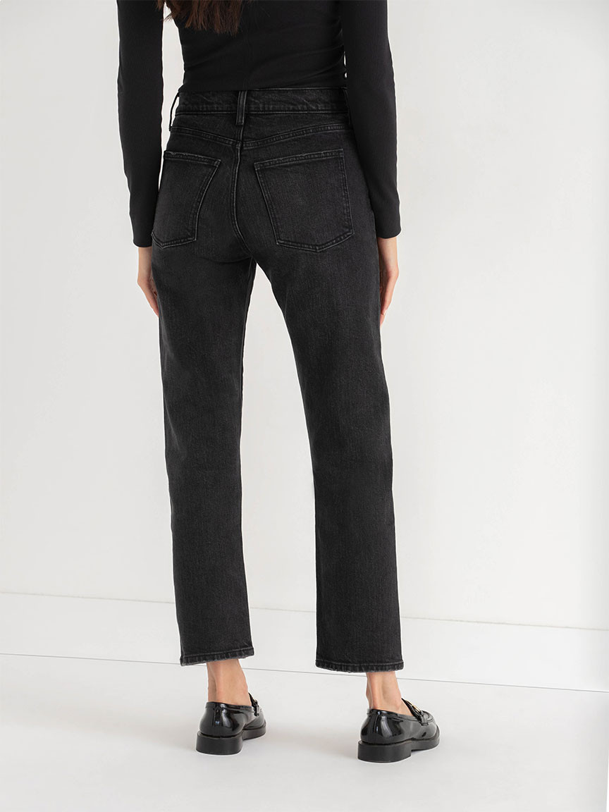 Sloane Straight Ankle Jeans in Washed Black