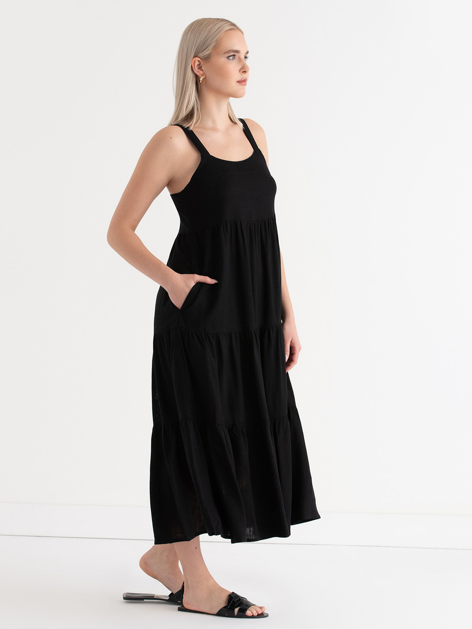 Maxi Tank Dress in Black