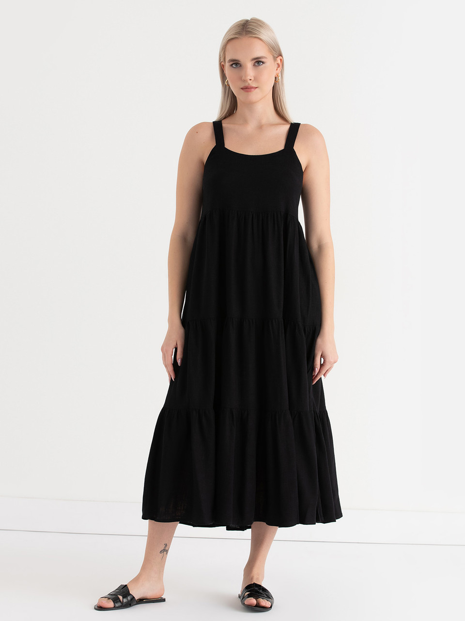 Maxi Tank Dress in Black