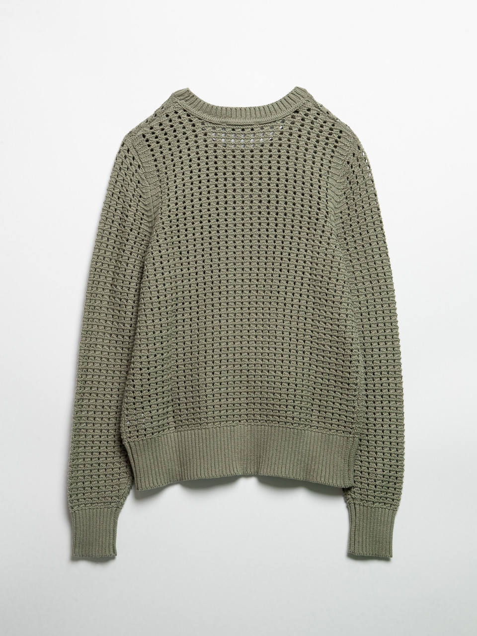 Long Sleeve Crochet Sweater in Shadow