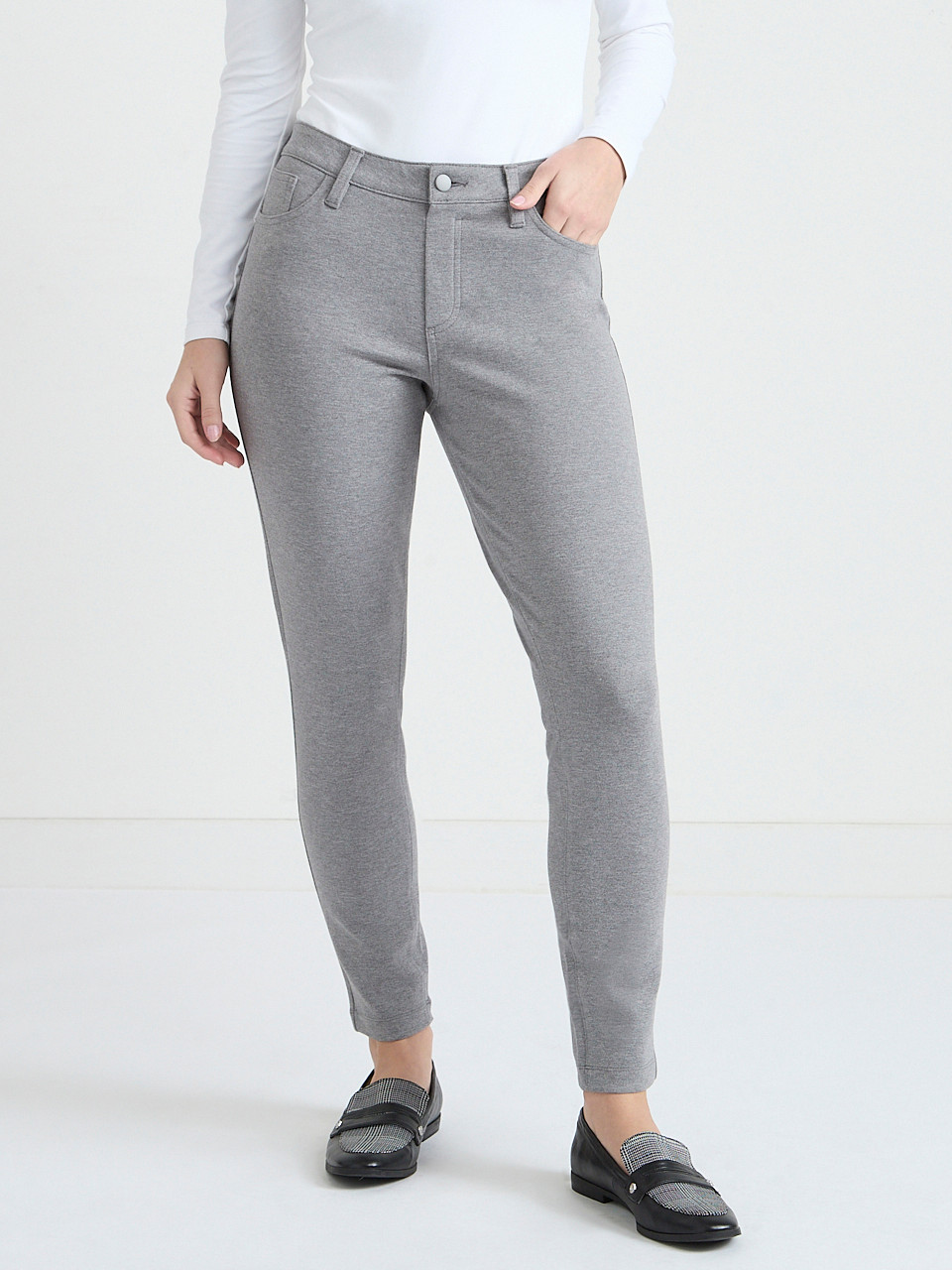 Harlow Skinny Ankle Pant Grey Melange