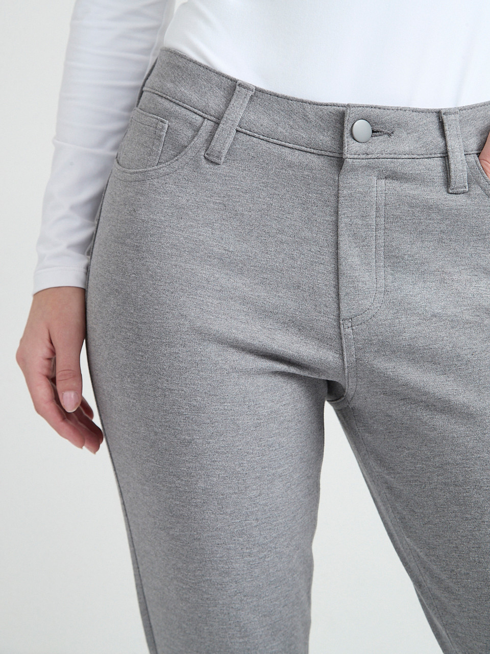 Harlow Skinny Ankle Pant Grey Melange