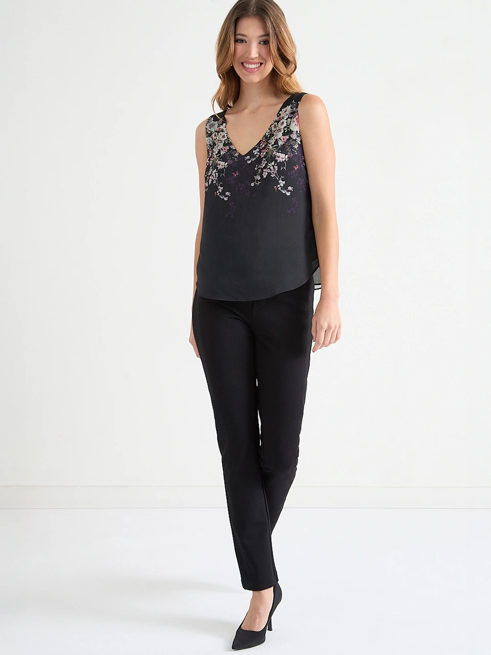 2-Layer Sleeveless Chiffon Blouse