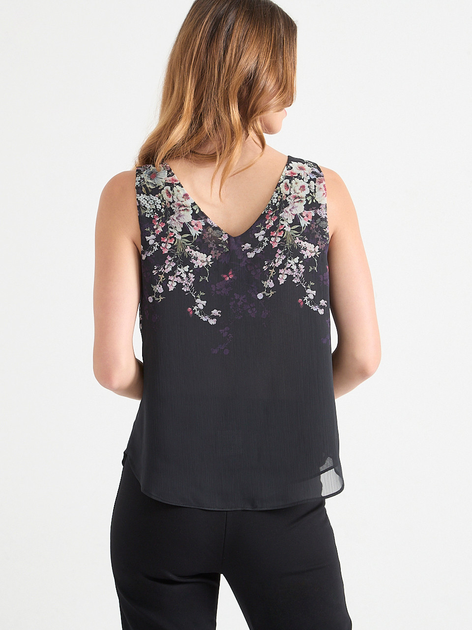 2-Layer Sleeveless Chiffon Blouse