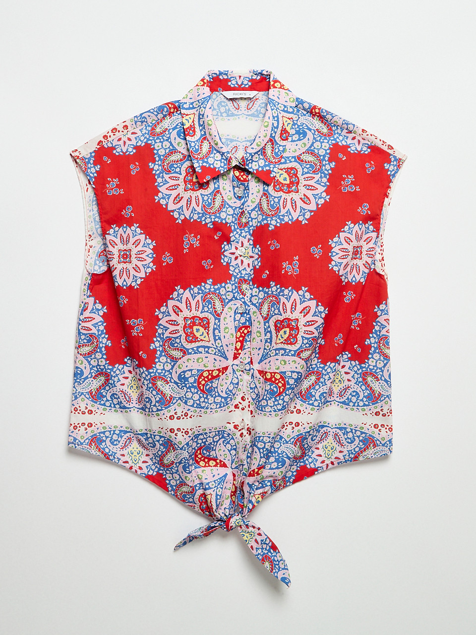 Collared Tie Front Top