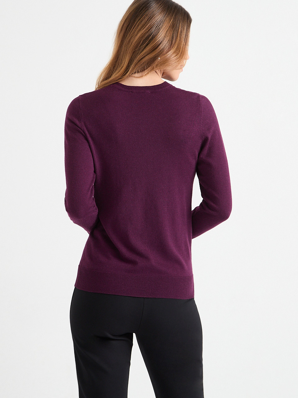 Crew Neck Rivet Detail Sweater
