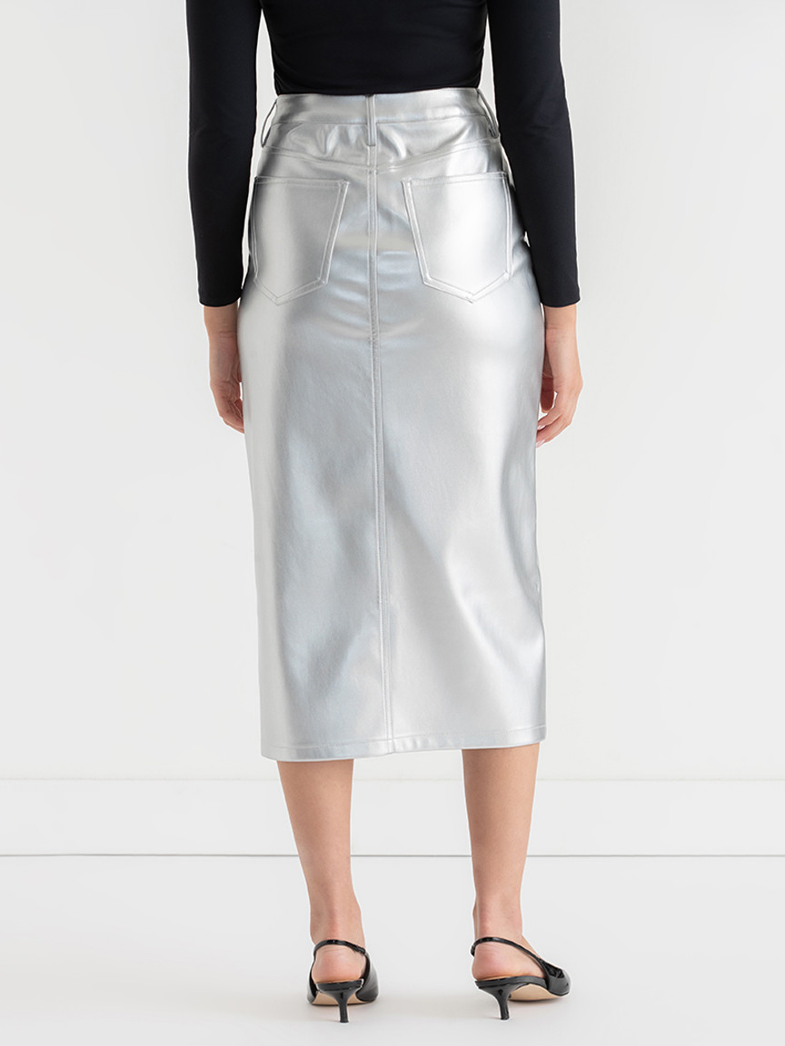 Silver Midi Skirt