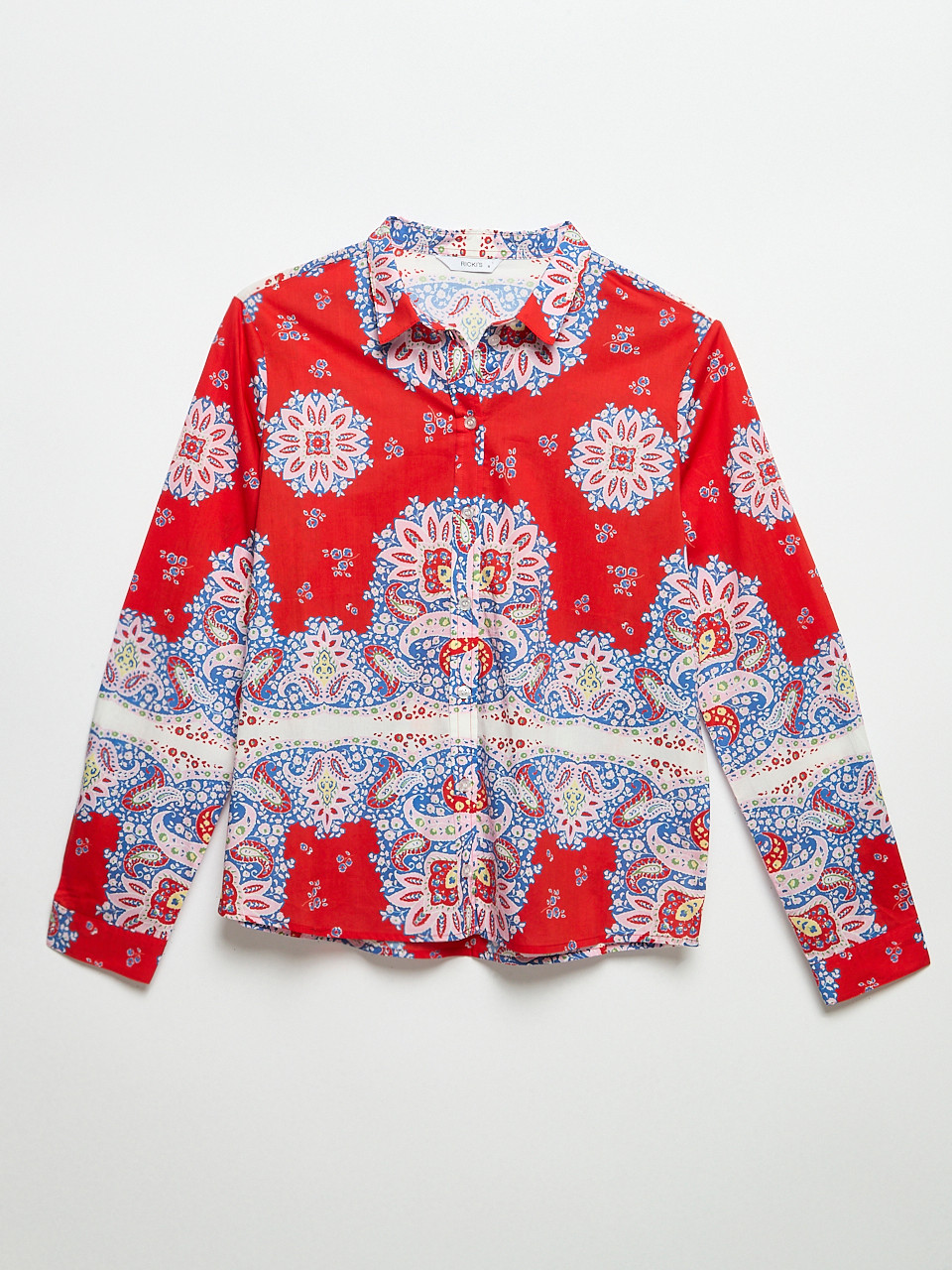 Long Sleeve Collared Shirt in Paisley