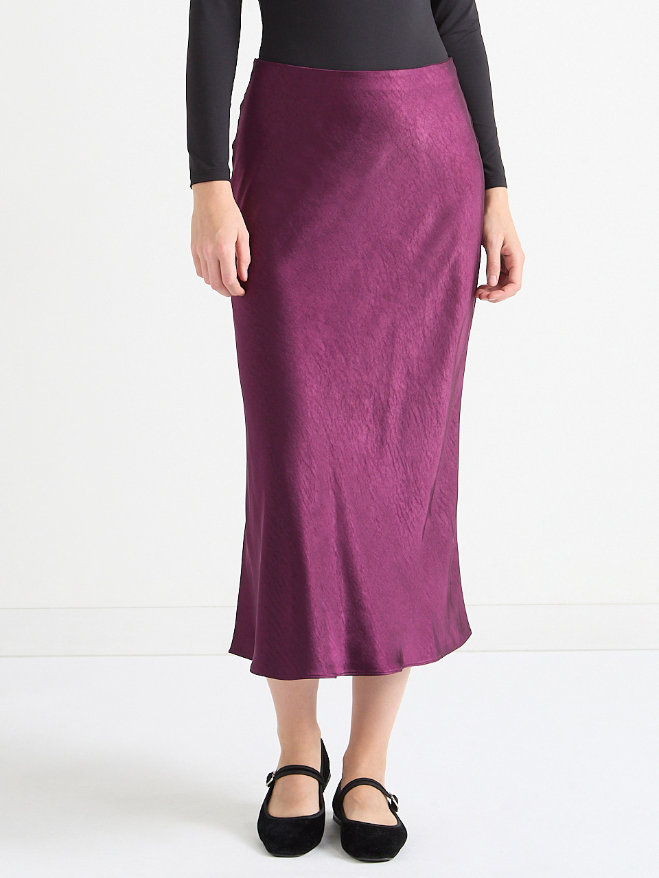 Satin Midi-Skirt