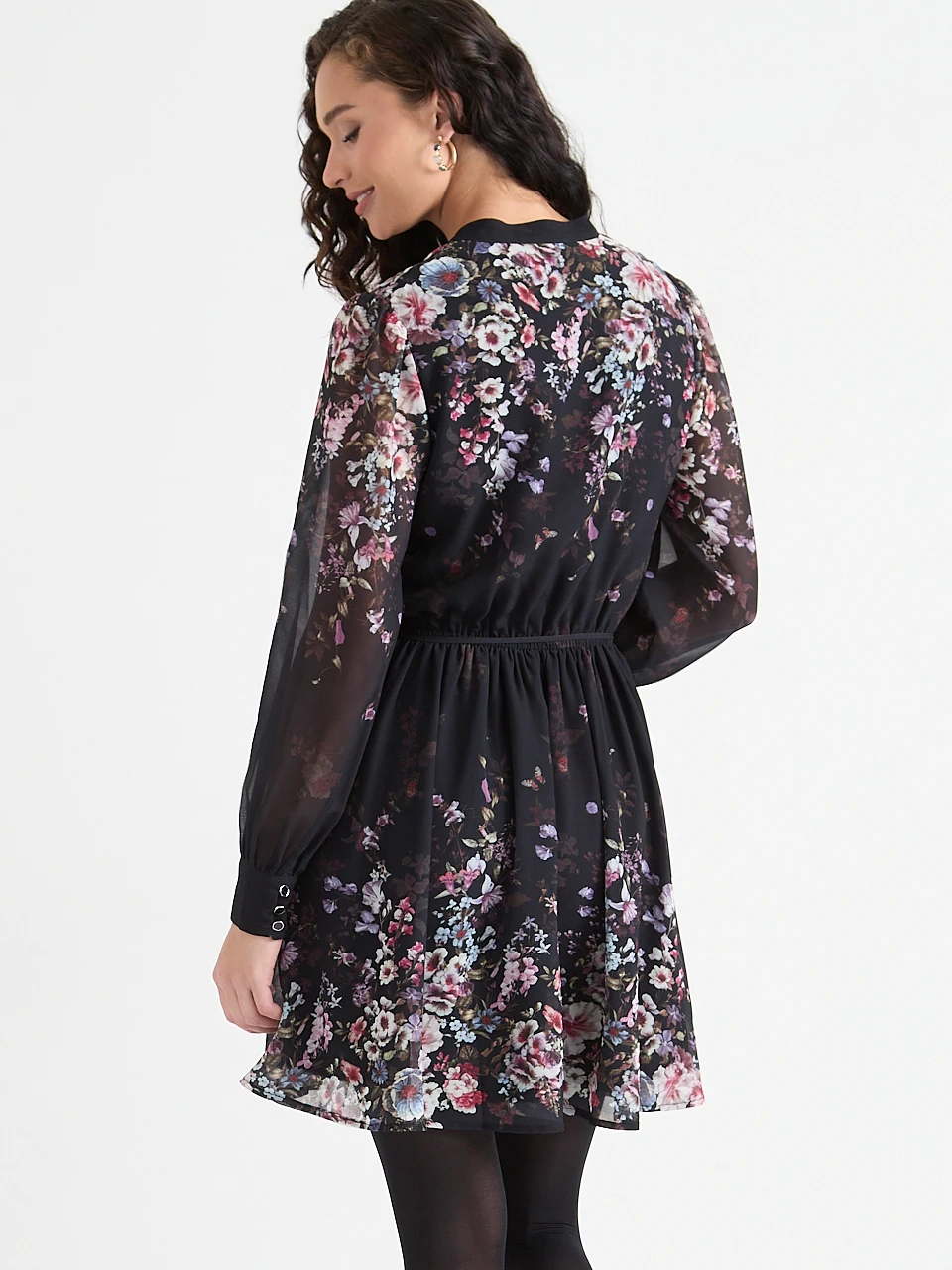 Button Front Mini Skater Dress