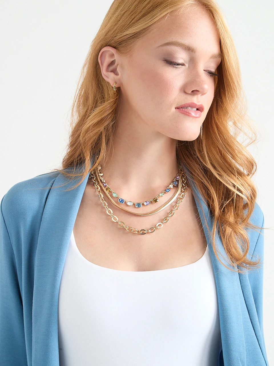 3-Layered Mini-Gem Necklace