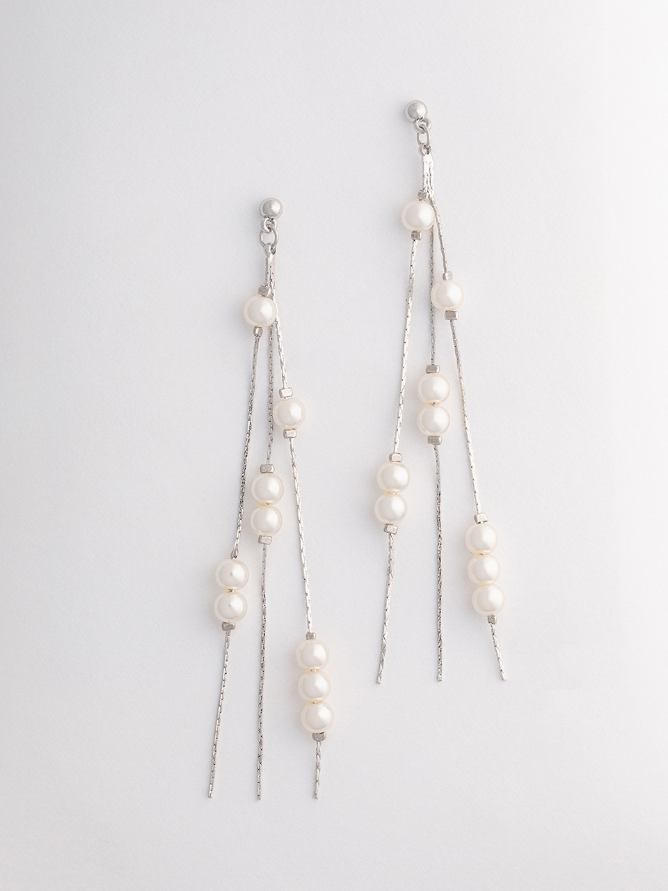 Silver & Pearl Tassel Earrings