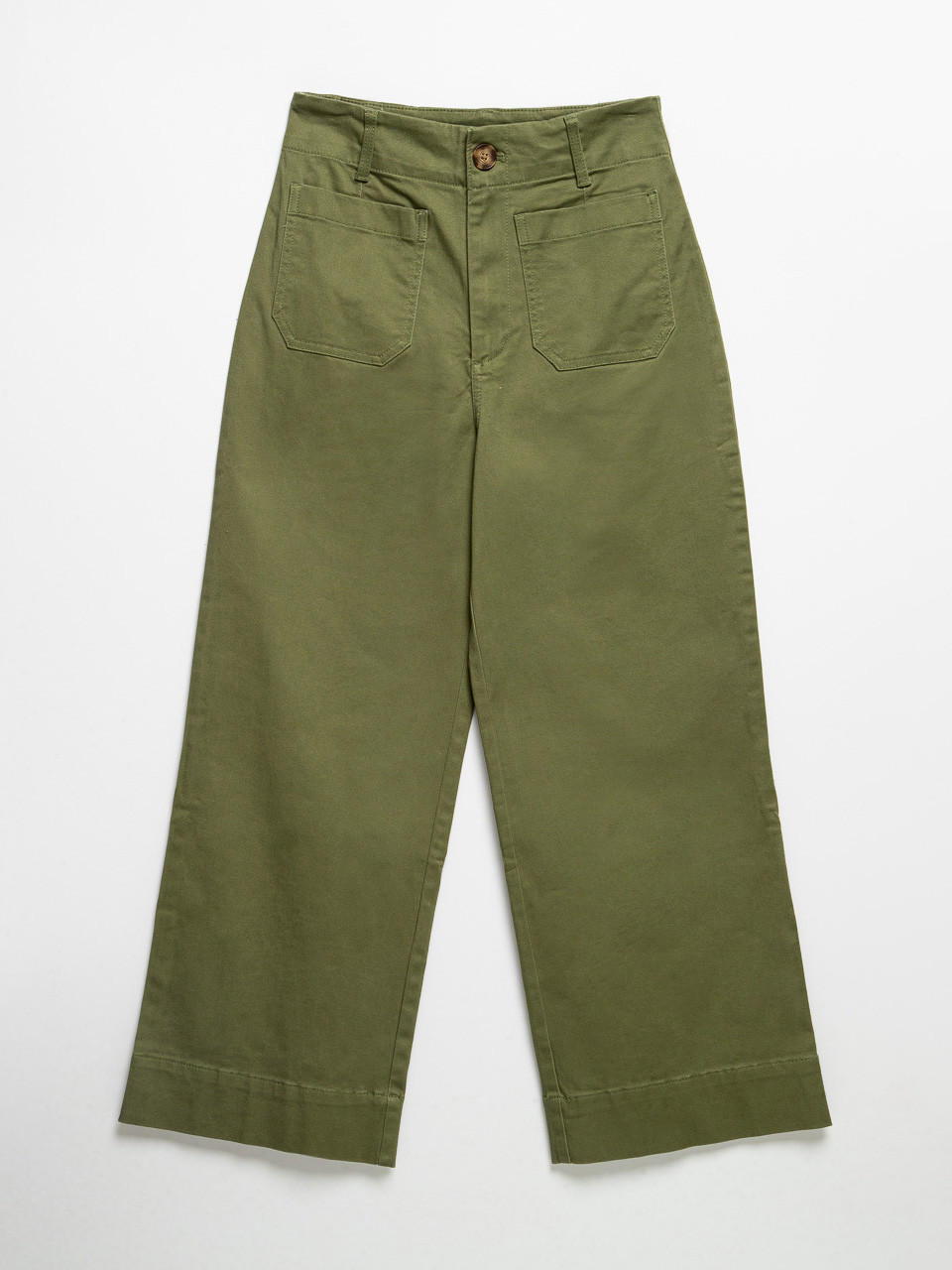 Wide Leg Capris Loden Green