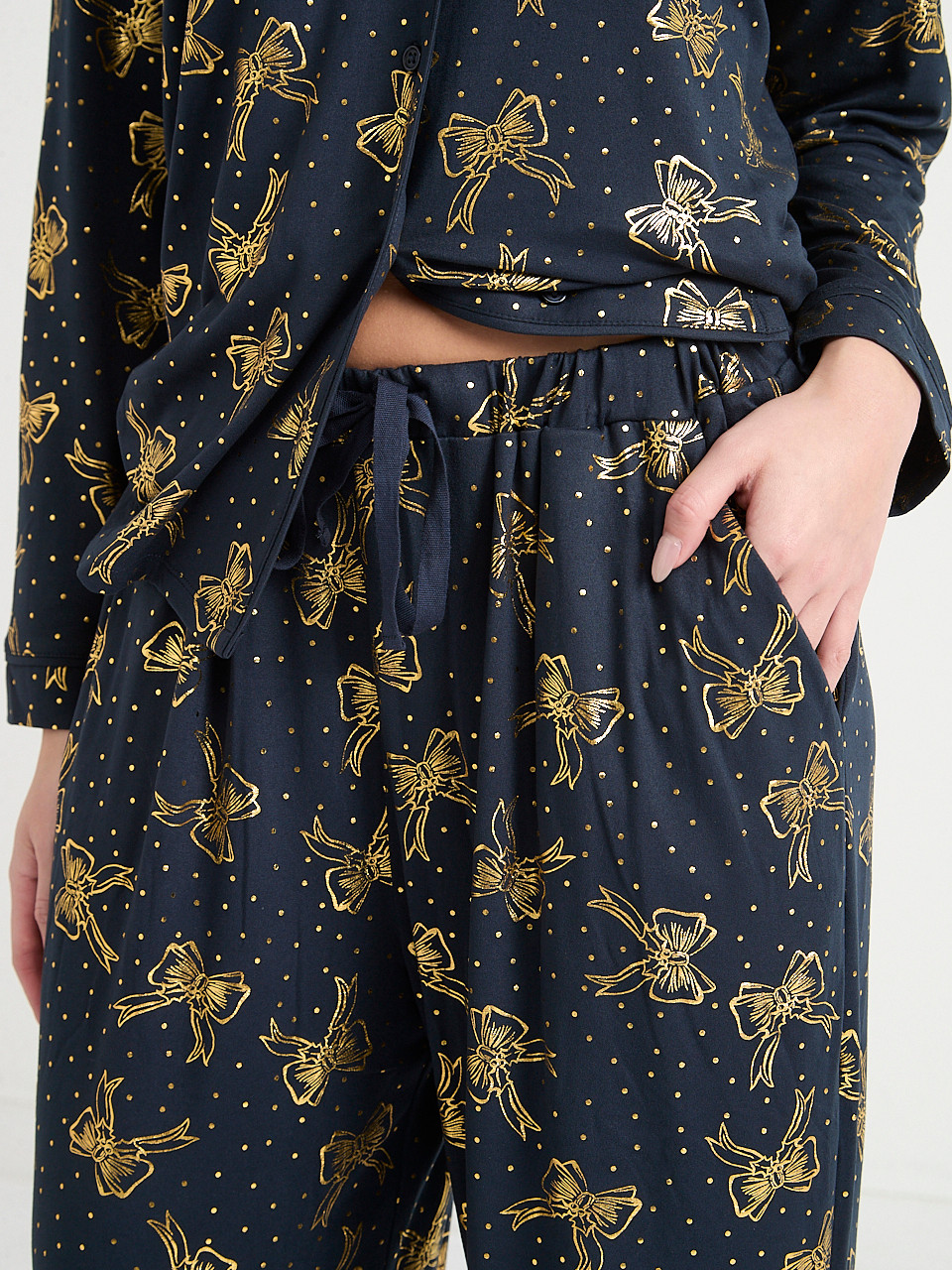 Button Down Top with Full Pant Sleep Set