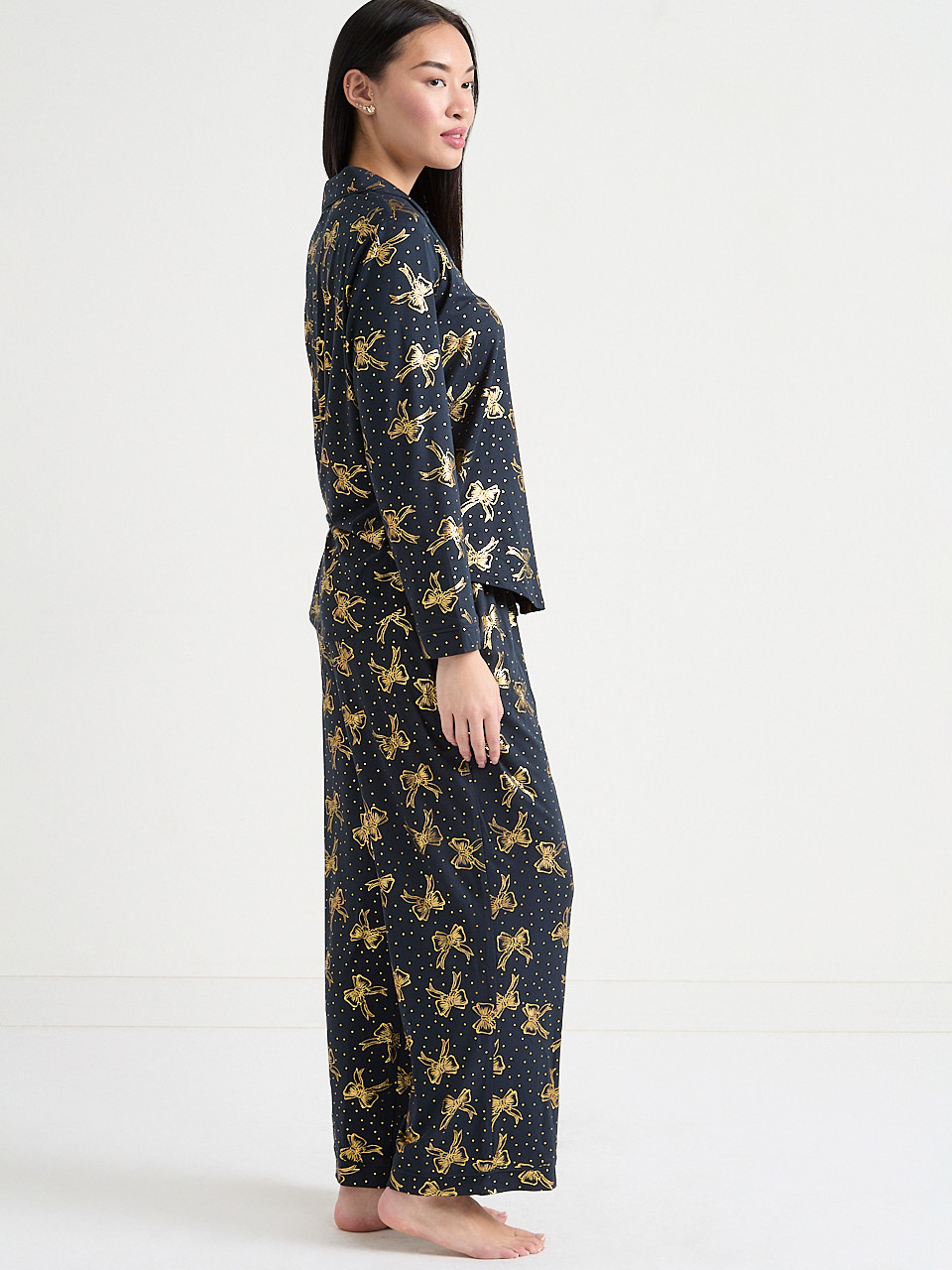 Button Down Top with Full Pant Sleep Set