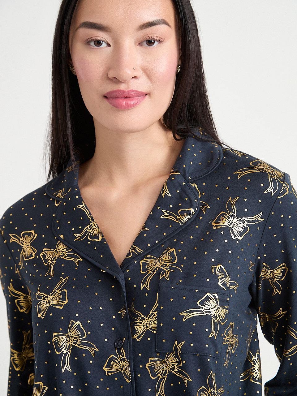 Button Down Top with Full Pant Sleep Set