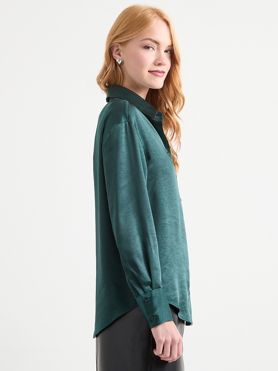 Long Sleeve Satin Blouse