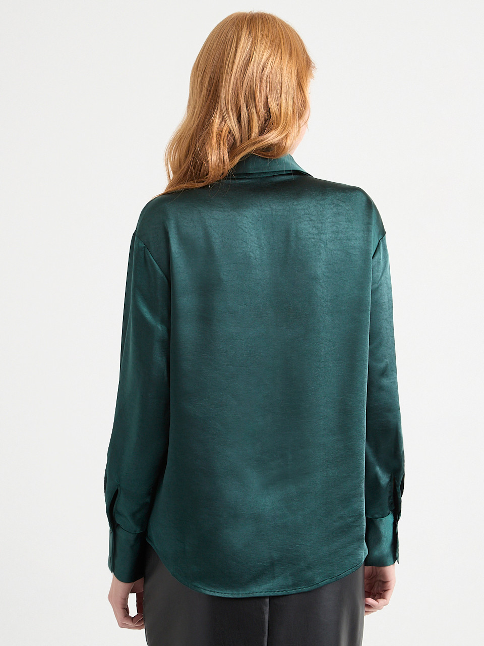Long Sleeve Satin Blouse