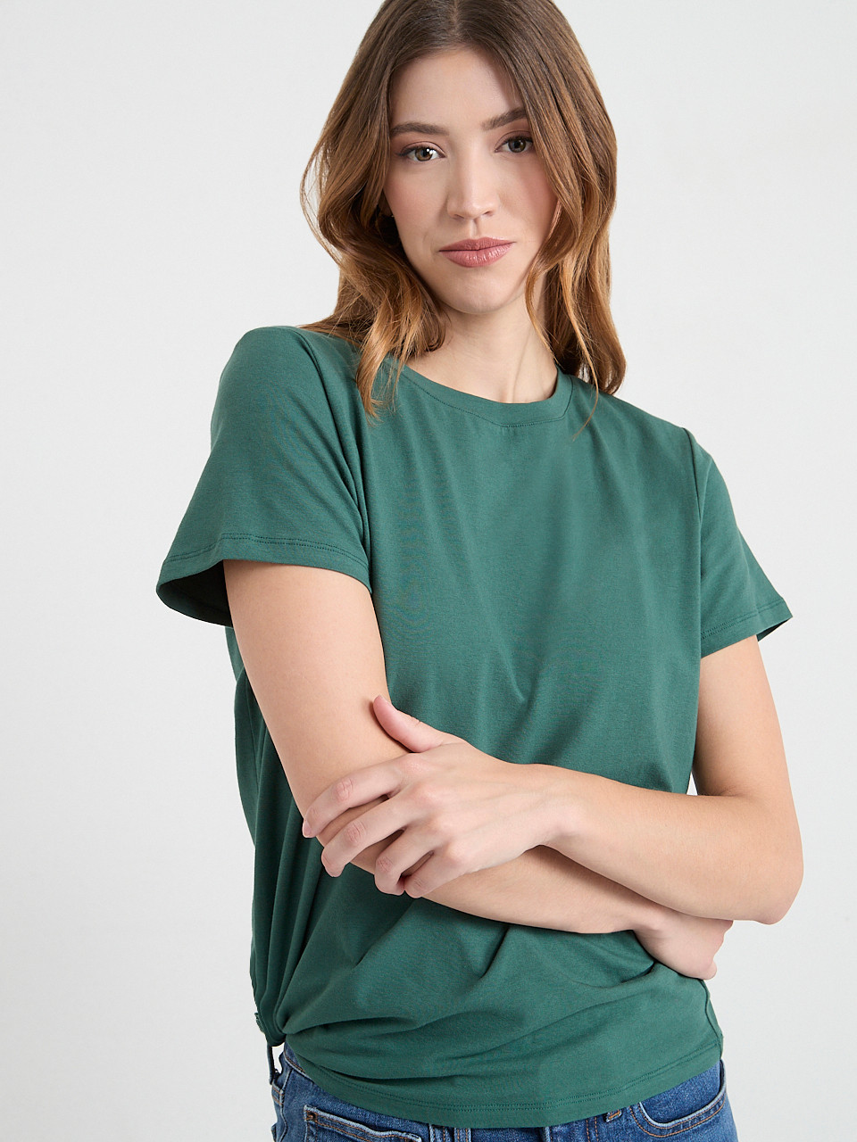 Relaxed Crewneck T-Shirt in Forest Green