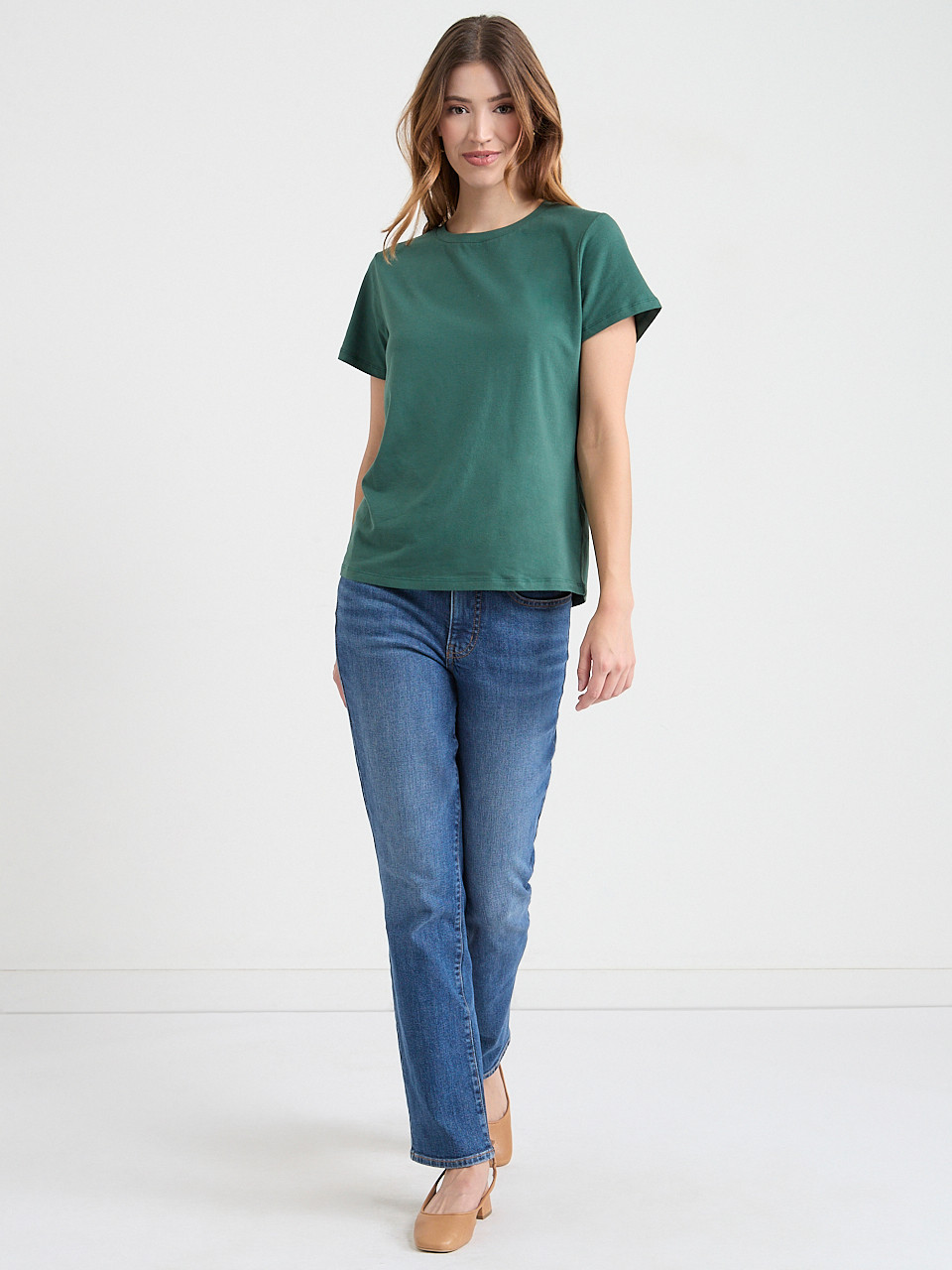 Relaxed Crewneck T-Shirt in Forest Green