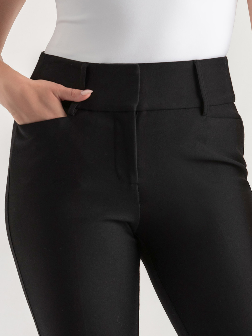 Bradley Bootcut Pant in Luxe Ponte in Black
