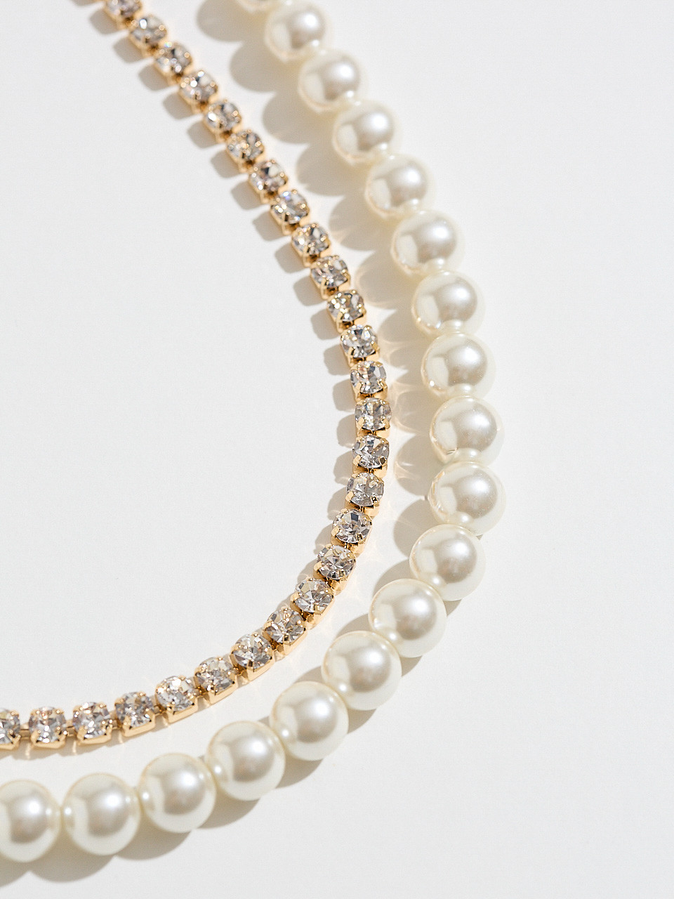 Pearl & Crystal Double Necklace
