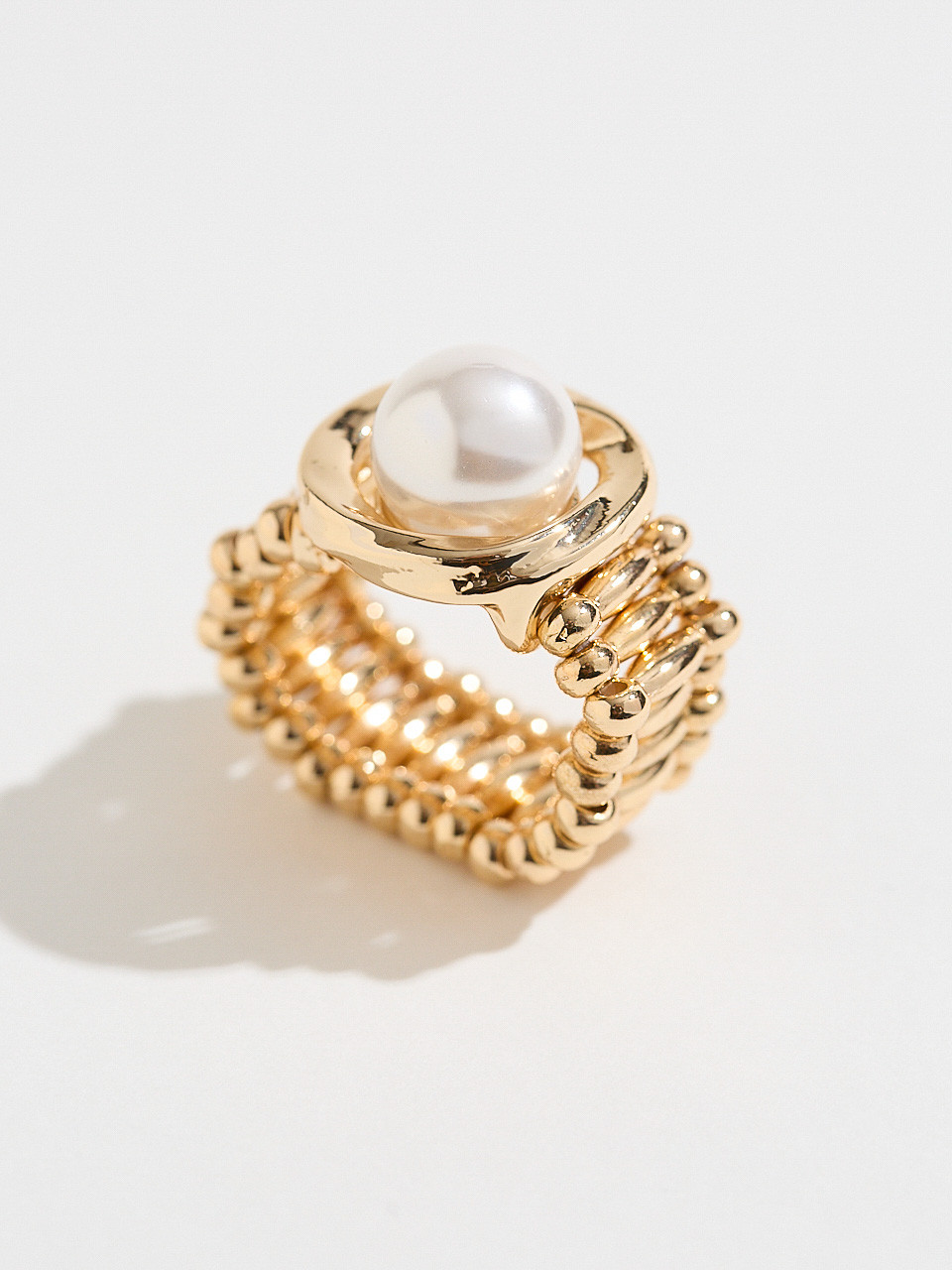 Pearl Solitaire Stretch Ring