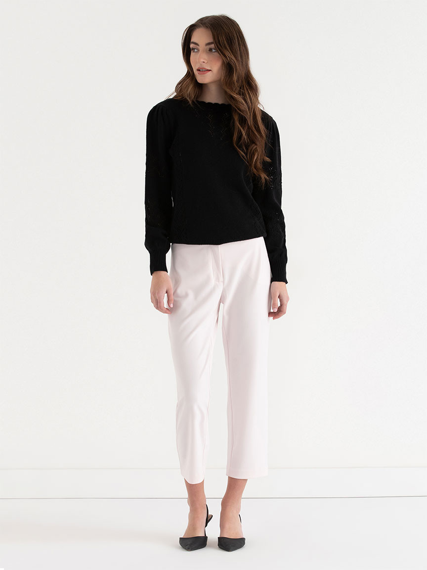 Spencer Straight Crop Pant in Barely Pink