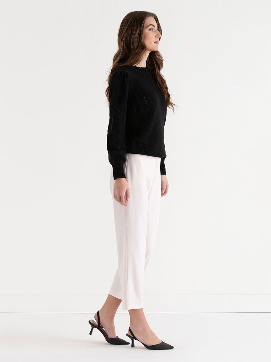 Spencer Straight Crop Pant in Barely Pink