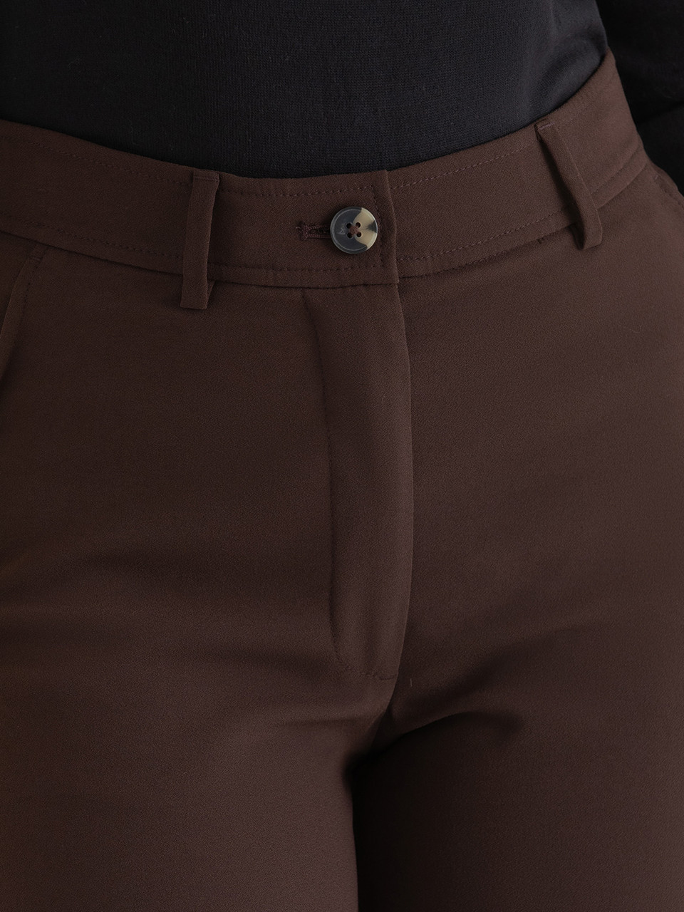 Cargo Wide Leg Crepe Pant in Coffee Bean