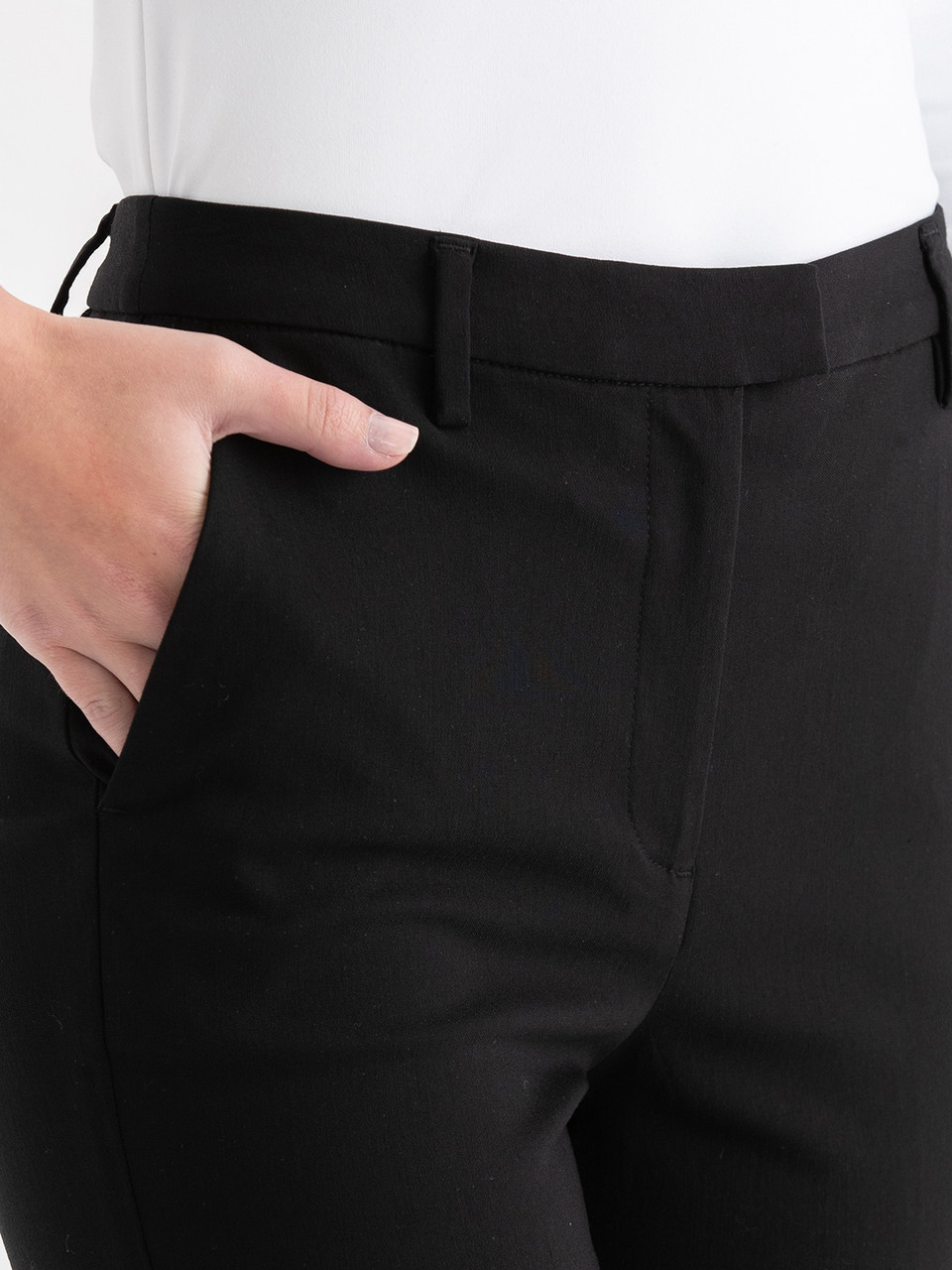 Syd Slim Ankle Pant Microtwill Black