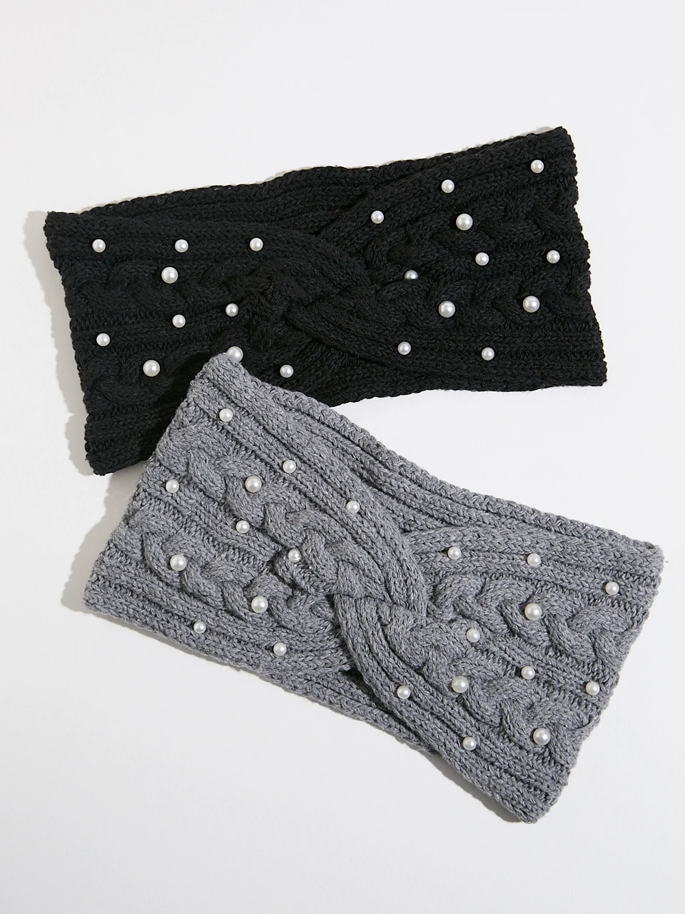Cable Head Band with Pearls