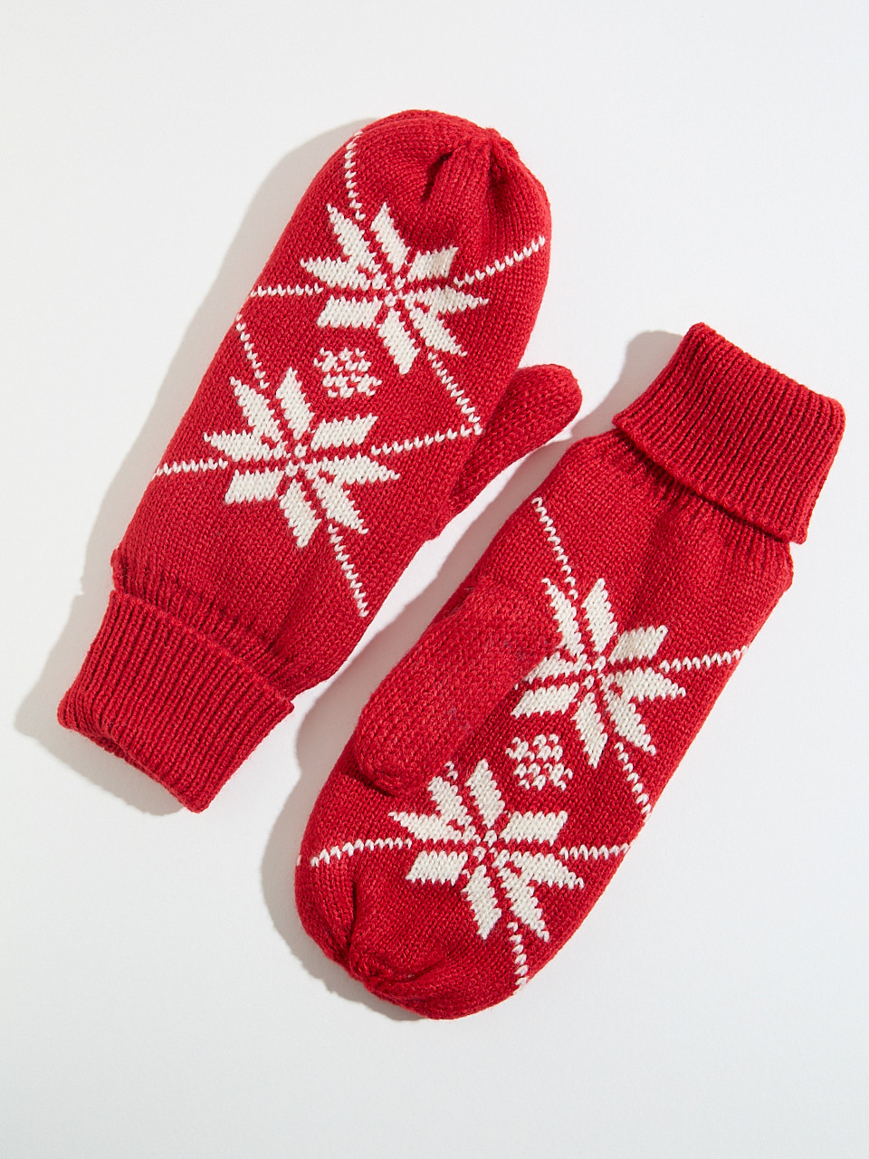 Fleece Lined Knit Mitts