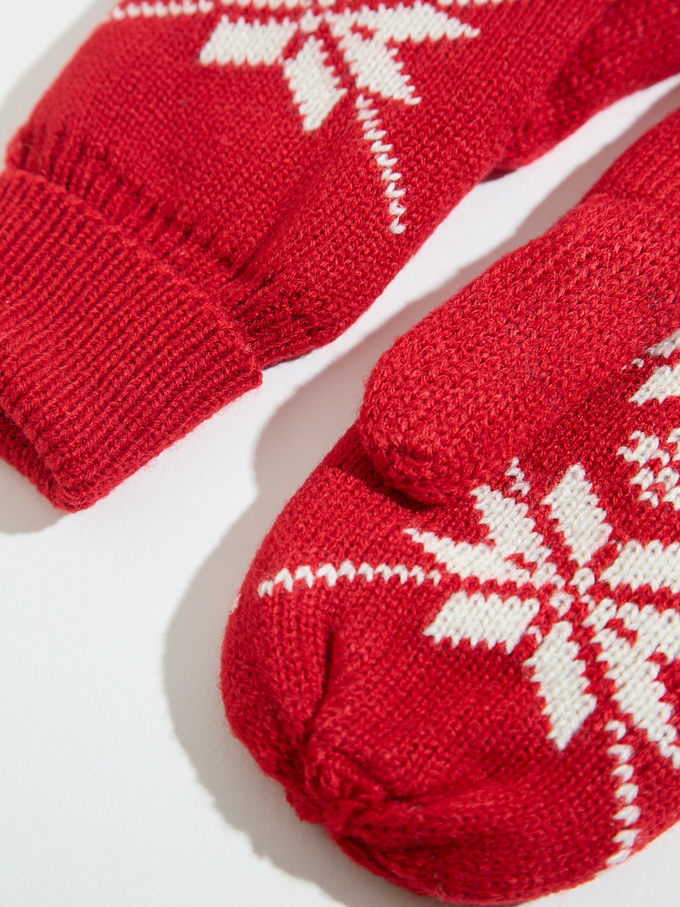 Fleece Lined Knit Mitts