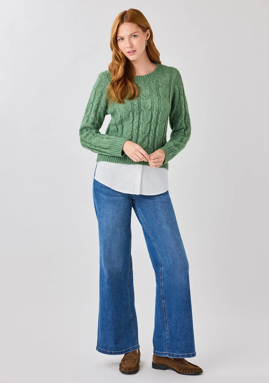 Cable Knit Fooler Sweater