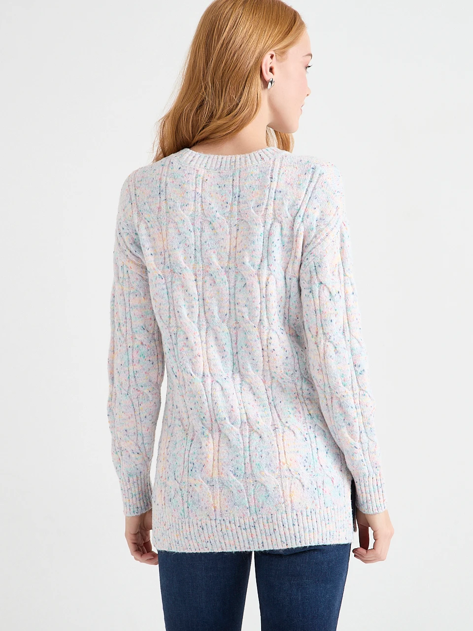 Confetti Cable Knit Tunic Sweater
