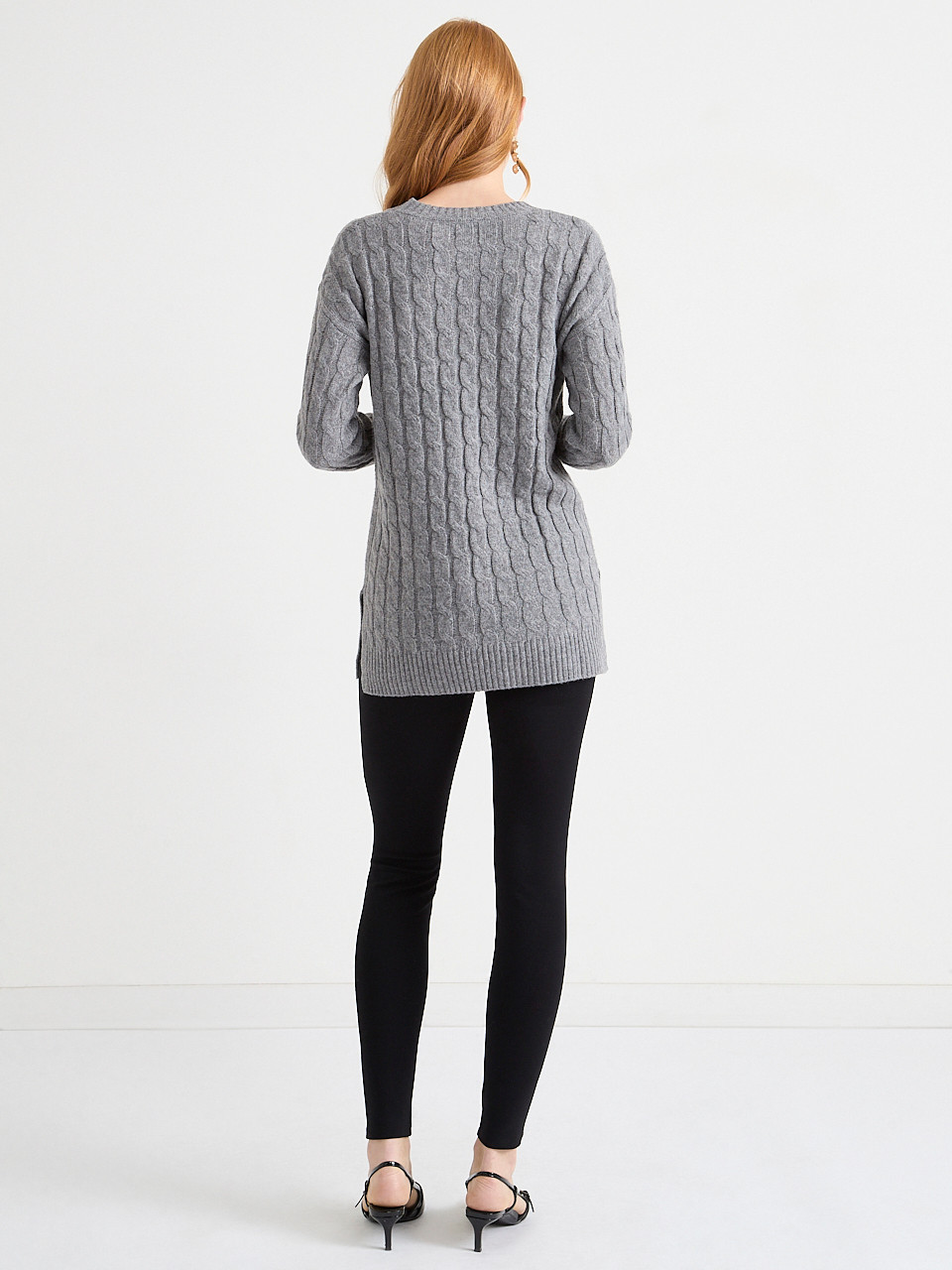 Crew Neck Cable Knit Tunic