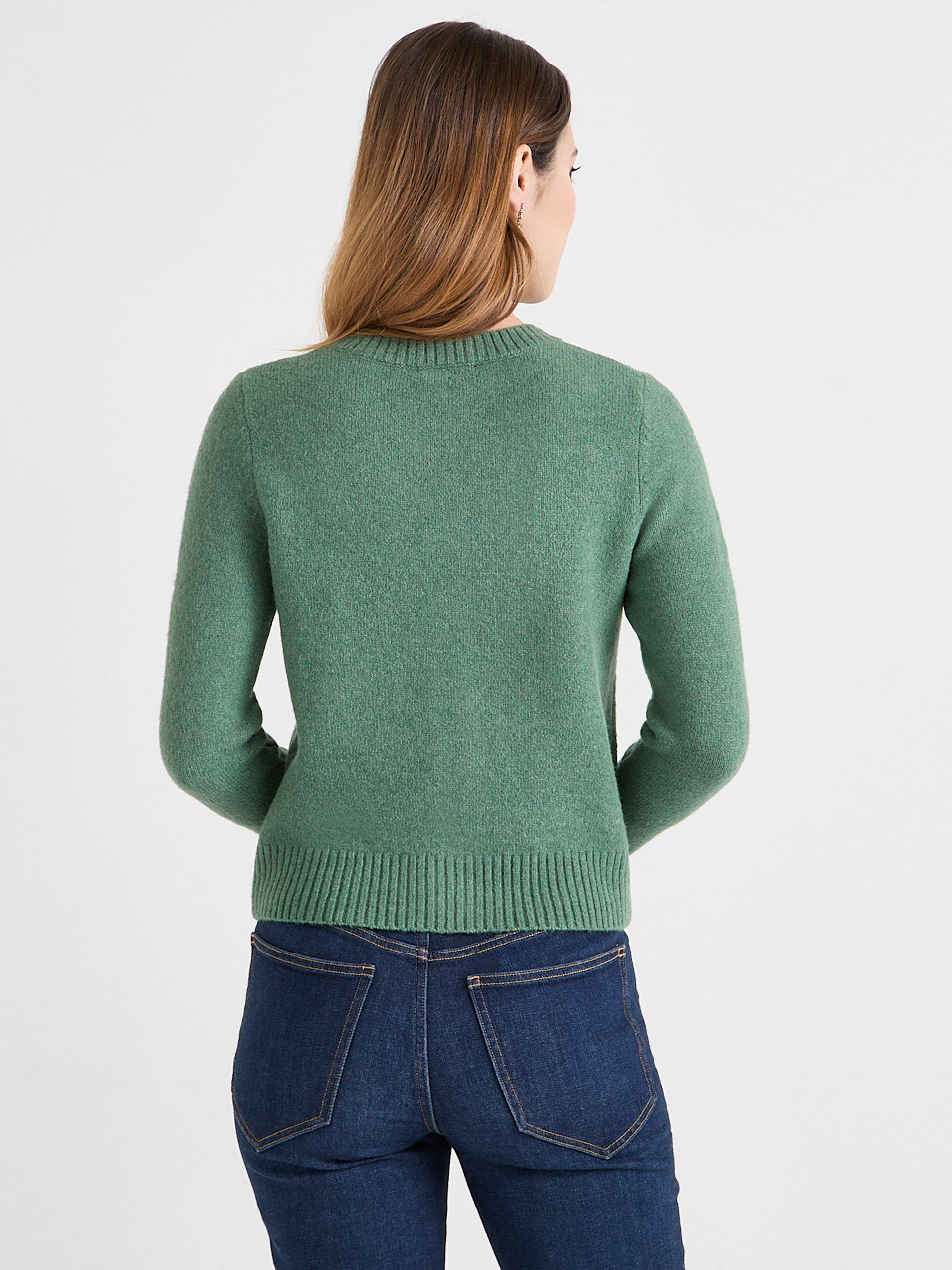 Crew Neck Cardigan Sweater