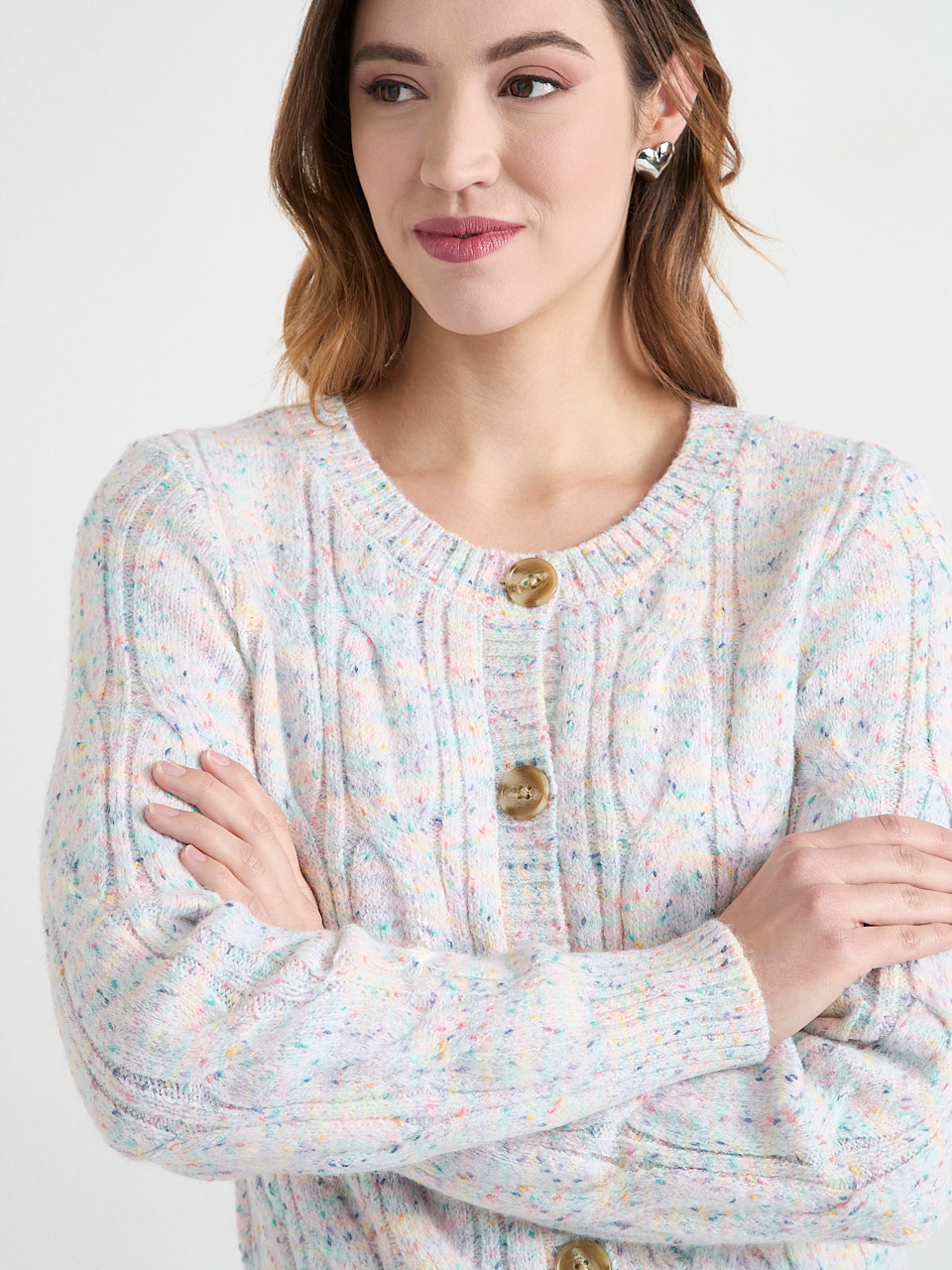 Crewneck Cardigan Sweater