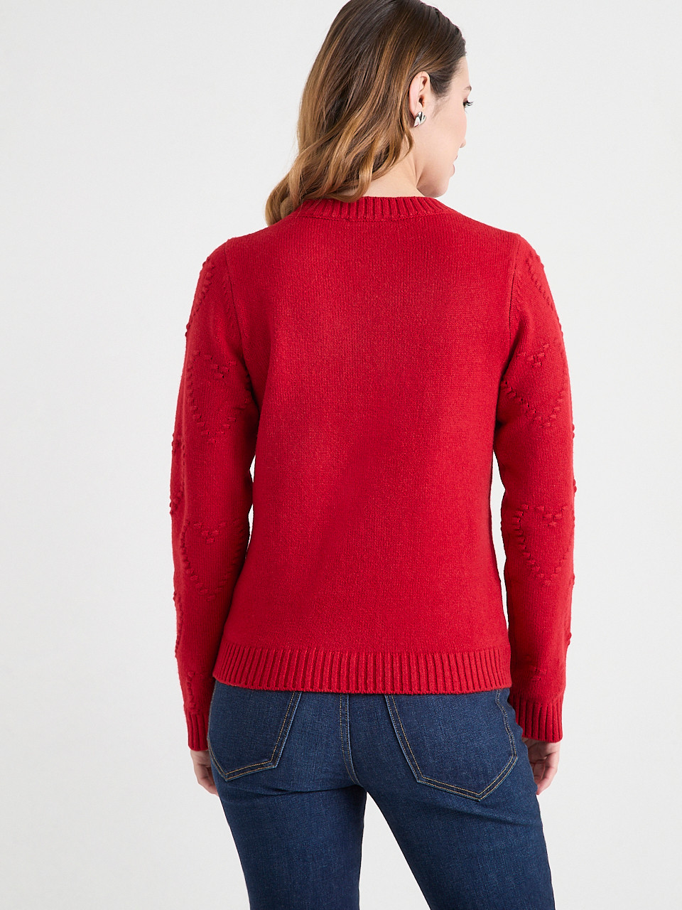 Crewneck Pompom Heart Sweater