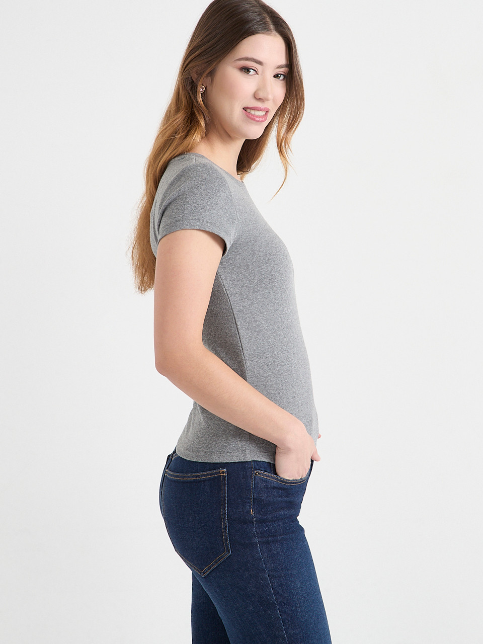 Fitted Tee with Short Sleeeves