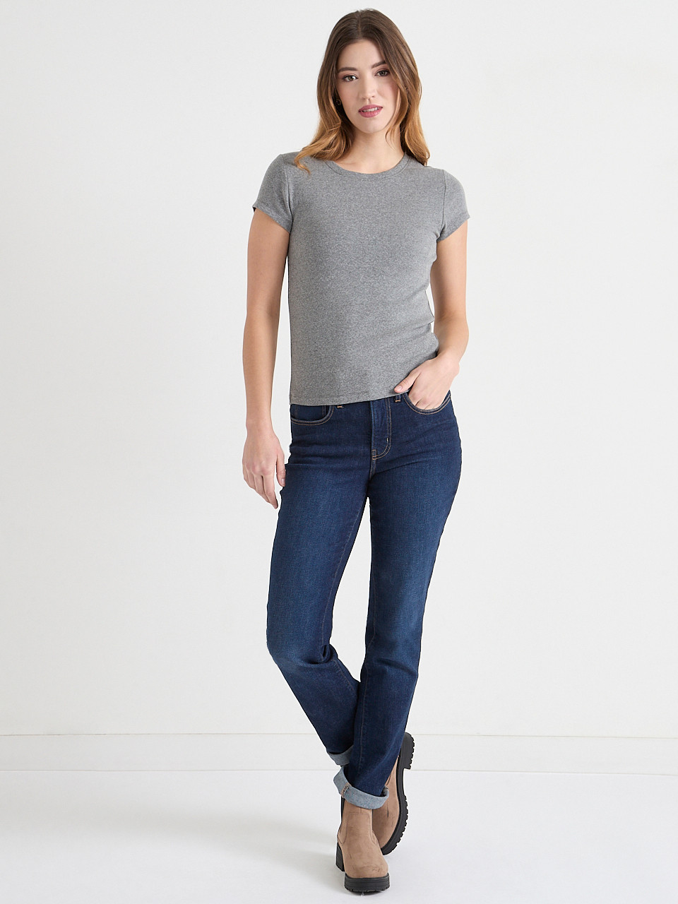 Fitted Tee with Short Sleeeves