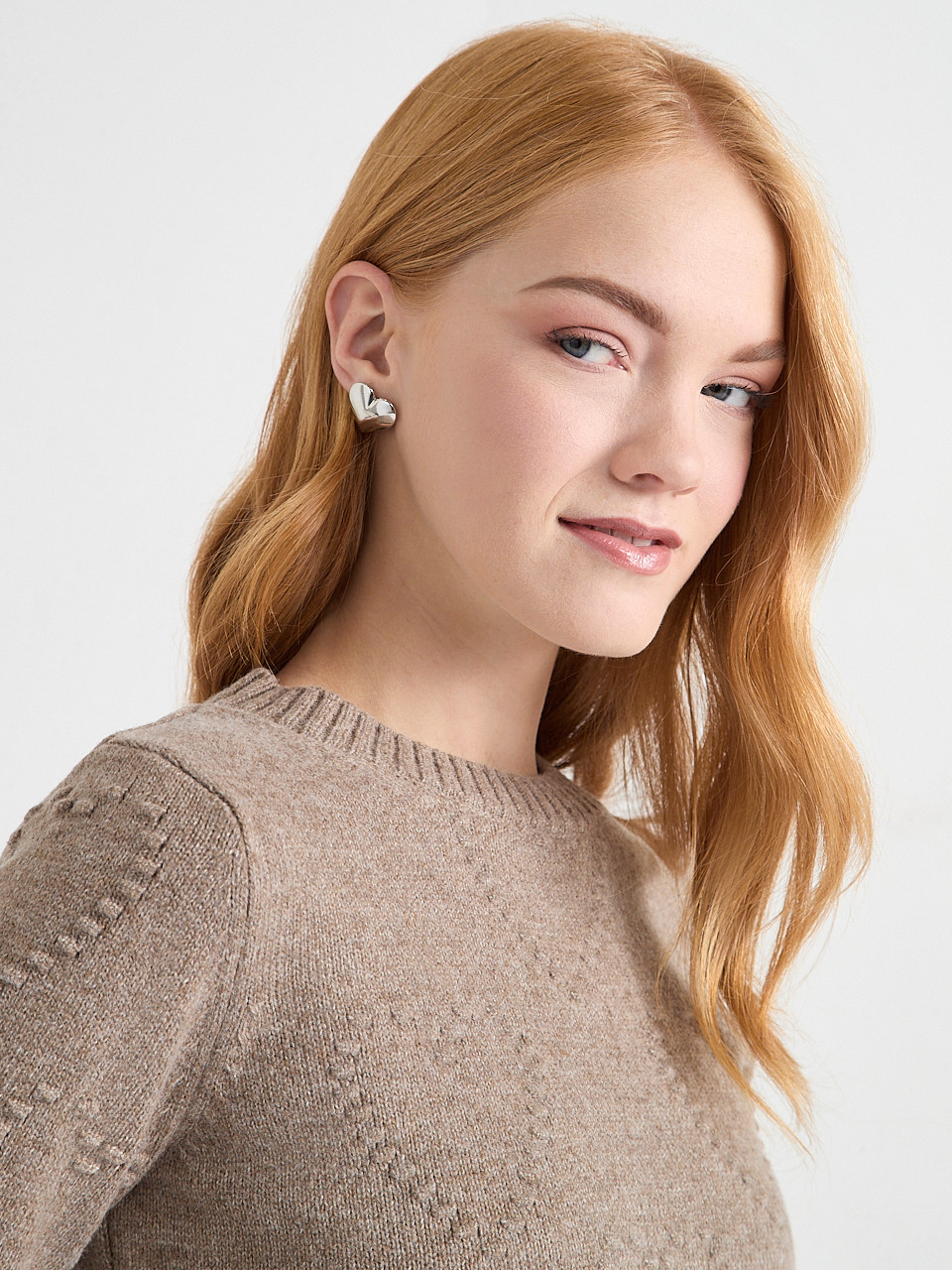 Large Heart Stud Earrings