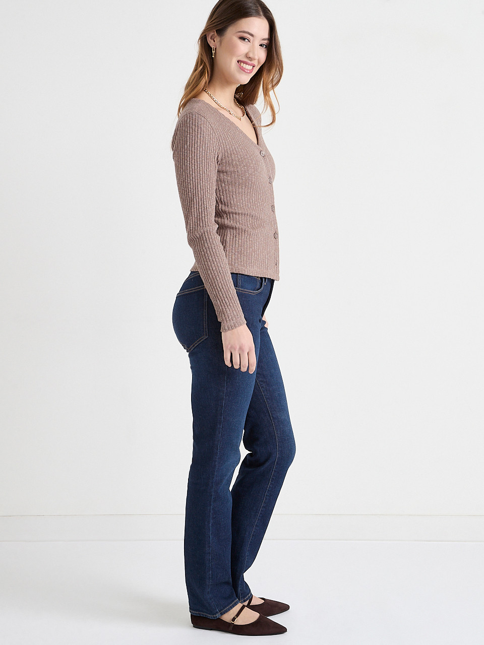 Long Sleeve Rib Knit Cardigan