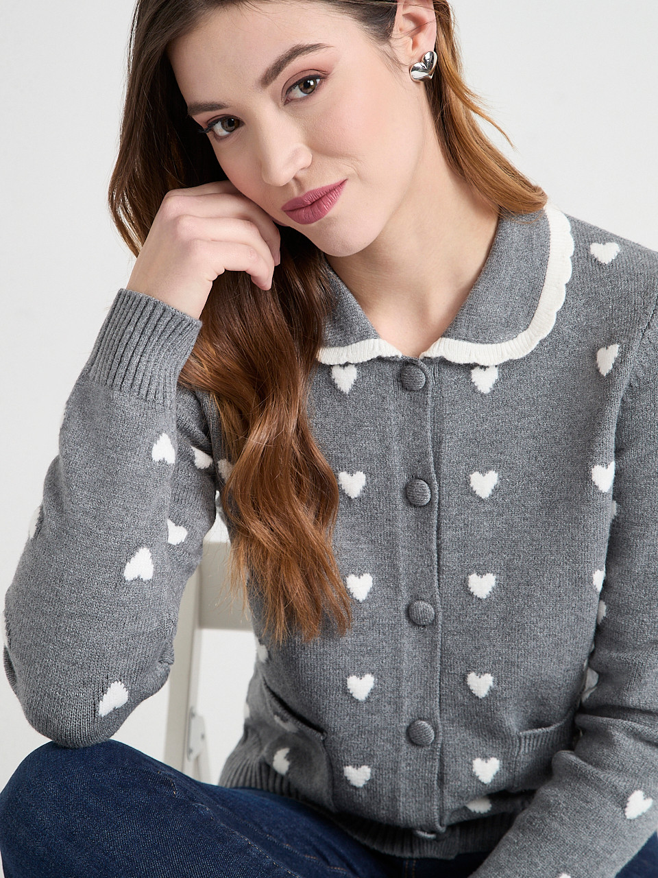 Pan Collar Cardigan Sweater