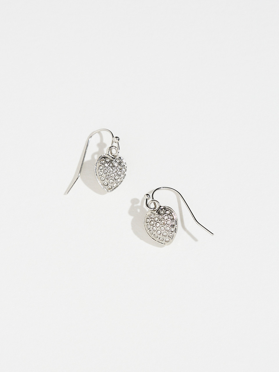 Pave Heart Drop Earrings