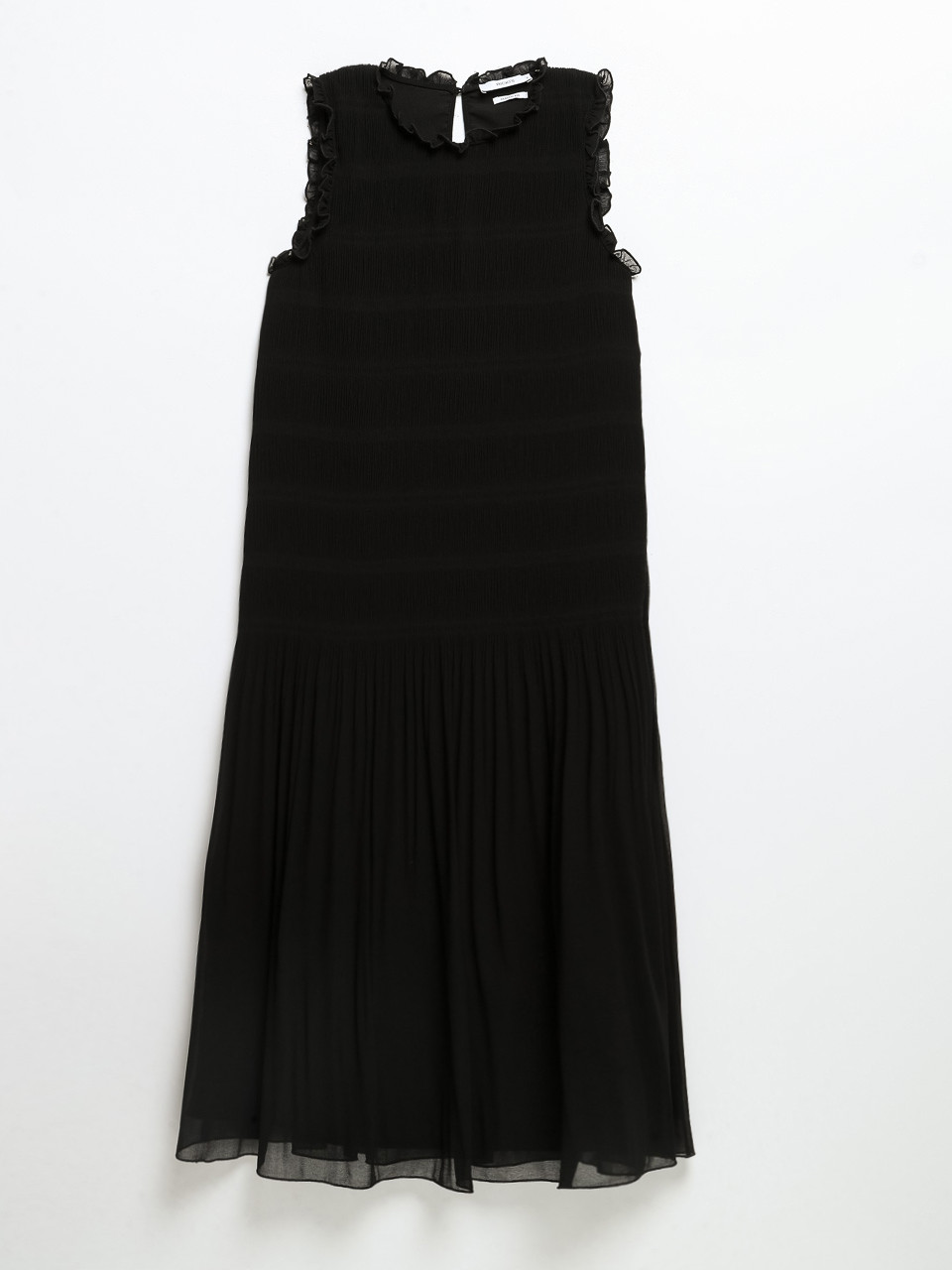 Micro Pleat Dress in Black