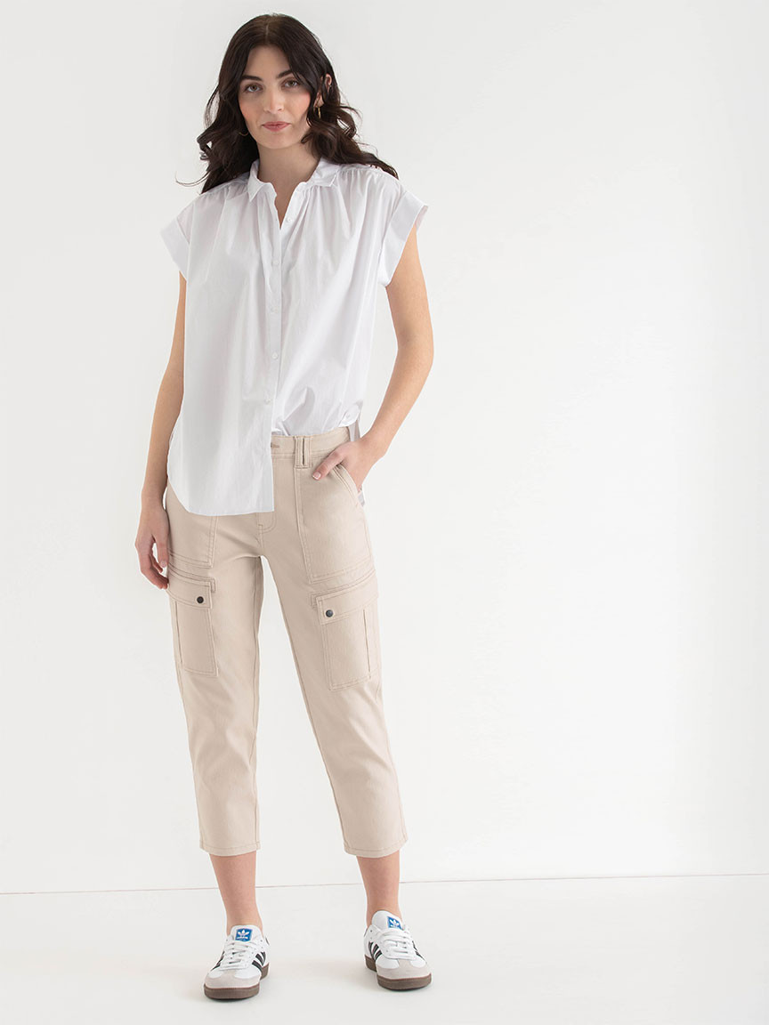 Utility Capri Pant in Stone