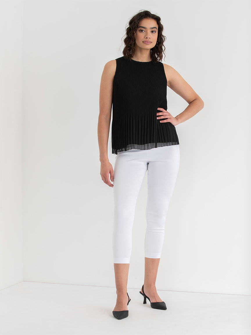 Audrey Skinny Crop Pant in Microtwill in White