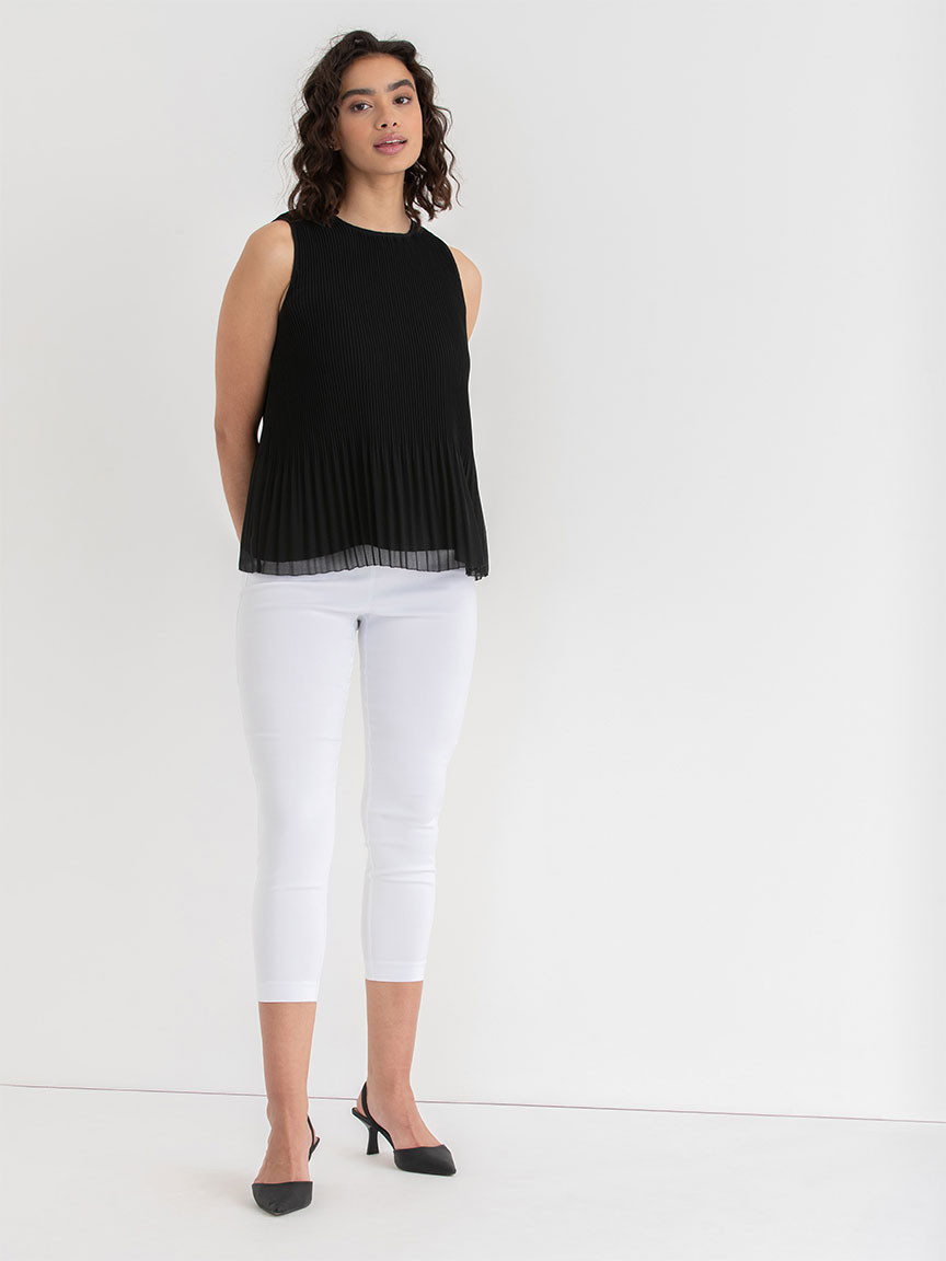 Audrey Skinny Crop Pant in Microtwill in White
